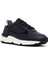 Erkek Lacivert Bağcıklı Kalın Tabanlı Deri Sneaker 25SFD675218 6