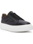 Erkek Siyah Bağcıklı Kalın Tabanlı Deri Sneaker 25SFD612518 6