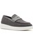 Erkek Gri Kalın Tabanlı Süet Deri Casual Loafer 25SFD740910 6