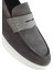 Erkek Gri Kalın Tabanlı Süet Deri Casual Loafer 25SFD740910 10