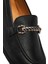 Kadın Siyah Tokalı Deri Loafer 25SFD510518 9