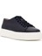 Erkek Lacivert Bağcıklı Kalın Tabanlı Deri Sneaker 25SFD6107FT 6