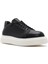 Erkek Siyah Kalın Tabanlı Bağcıklı Deri Sneaker 25SFD654118 6