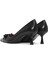 Kadın Siyah Ince Kısa Topuklu Deri Stiletto 25SFD132318 6
