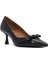 Kadın Siyah Ince Kısa Topuklu Deri Stiletto 25SFD132318 8