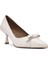 Kadın Krem Ince Kısa Topuklu Deri Stiletto 25SFD132318 8