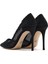 Kadın Siyah Taşlı Yüksek Ince Topuklu Deri Stiletto 25SFD1214TS 6