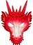 Halloween Sert Plastik Arkadan Lastikli Kırmızı Renk 3D Dragon Ejderha Maskesi 2