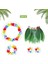 36 cm Yaprak Model Yeşil Renk Çocuk Hawaii Eteği ve 4lü Kolye Set 2