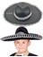 Siyah Renk Keçe Kumaş Meksikalı Latin Mariachi Şapkası Gümüş Şeritli Çocuk Hawaian 1