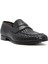 Erkek Siyah Örgü Deri Klasik Loafer 25SFD601429 6