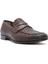 Erkek Kahverengi Örgü Deri Klasik Loafer 25SFD601429 7