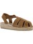 Kadın Taba Süet Deri Espadril Sandalet 25SFD205210 6