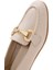 Kadın Bej Tokalı Deri Maskülen Loafer 25SFD200518 7