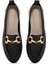 Kadın Siyah Tokalı Deri Maskülen Loafer 25SFD200518 6