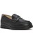 Kadın Siyah Dolgu Topuklu Deri Comfort Loafer 25SFD411318 7