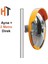 Trafik Güvenlik Aynası 80 cm Sarı-Siyah ve 2 M Galvaniz Flanşlı Direk Set 1