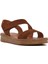 Kadın Taba Süet Deri Comfort Sandalet 25SFD340210 6