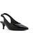 Kadın Siyah Arkası Açık Kısa Topuklu Rugan Deri Ayakkabı 25SFD230516 6