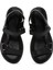 Kadın Siyah Deri Comfort Sandalet 25SFD340618 6