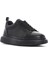 Erkek Siyah Bağcıklı Kalın Tabanlı Deri Sneaker 25SFD641418 6