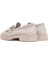 Kadın Krem Püsküllü Deri Casual Loafer 25SFD220018 6