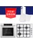 & Eminçelik Beyaz Ankastre Set ( QBL62CB + Eminçelik 3140 WE60 31 221 Ng Emaye Ocak + D087 ) 1