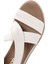 Kadın Krem Kalın Tabanlı Deri Sandalet 25SFD550218 9