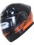 FR-965 EGO29 Glossy Flourosan Red Çene Açılır Kask – Siyah,turunc 1