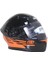 FR-965 EGO29 Glossy Flourosan Red Çene Açılır Kask – Siyah,turunc 2