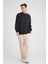 Erkek Yumuşacık Kumaşlı Oversize Fit Yuvarlak Yakalı Lacivert Sweatshirt 5
