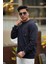 Erkek Yumuşacık Kumaşlı Oversize Fit Yuvarlak Yakalı Lacivert Sweatshirt 6