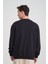 Erkek Yumuşacık Kumaşlı Oversize Fit Yuvarlak Yakalı Lacivert Sweatshirt 7
