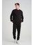 Erkek Yumuşacık Kumaşlı Oversize Fit Yuvarlak Yakalı Siyah Sweatshirt 7