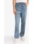 %100 Pamuk Baggy Fit Normal Bel Geniş Paça Jean Pantolon E8421AX25AU 4