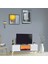 Rüya Şömineli Tv Sehpası Beyaz Gold Kulplu 2 Kapaklı Alev Efektli 150x50x36 Cm 1