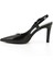 Kadın Siyah - Rugan İnce Topuklu Arkası Açık Ayakkabı 4