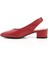 Kadın Kırmızı B Kalın Topuklu Arkası Açık Hakiki Deri Ayakkabı 3