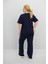 Kadın Büyük Beden Kısa Kollu Nakış Işleme Detaylı Bol Paça Eşofman Takımı 8191-25 5