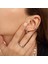 Çift Sıralı Ear Cuff Zirkon Taşlı Gümüş Renk 2