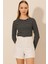 Çizgili Uzun Kol Crop Bluz 3