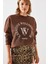 Kadın Üç Iplik Şardonlu Yazılı Sweatshirt Mbhs 1