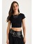 Kadın % Pamuklu Crop T-Shirt 2
