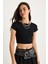 Kadın % Pamuklu Crop T-Shirt 3