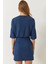 Kadın Beli Lastikli Yarasa Kollu Kruvaze Etekli Basic Elbise 5