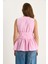 Kadın Beli Lastikli Kruvaze Yaka Kuşaklı Poplin Bluz 5