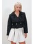 Oversize Geniş Kesim Pamuklu Crop Trençkot 1
