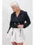 Oversize Geniş Kesim Pamuklu Crop Trençkot 4