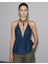 Ip Askılı Fırfır Detay Denim Bluz 3
