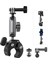 Telesın Motosiklet Gidonu Bisiklet Montaj Kelepçeleri Için Gopro Hero 13 12 11 10 9 Djı Osmo Action 5 Pro 4 3 INSTA360,360° Çift Top Başlı Kelepçe Tutucu 1/4-20 mm Kamera ve Telefon Için Adaptör 1